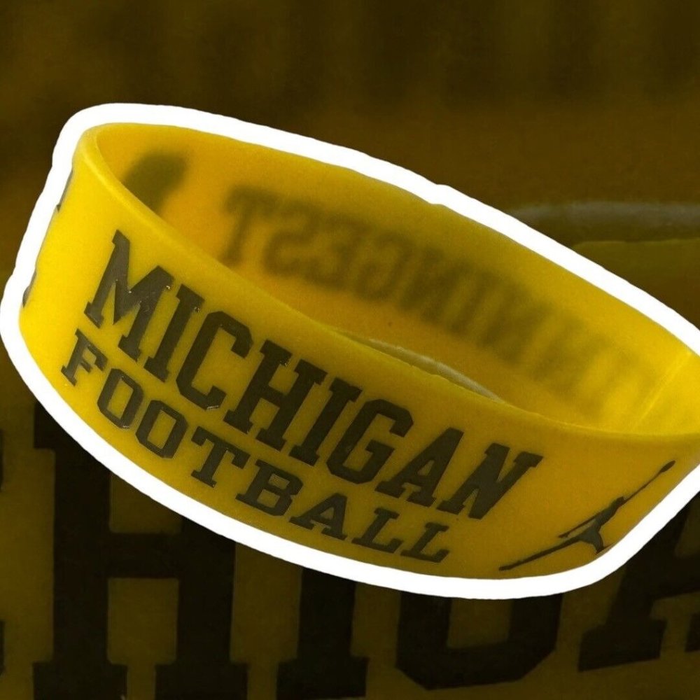 NCAA Michigan Wolverines Football Jordan Bracelet Wristband Embedded